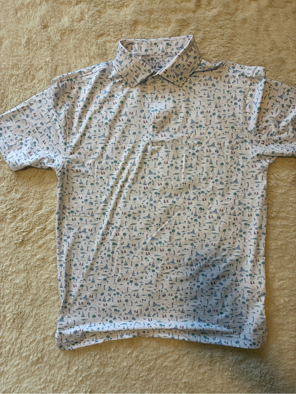Rhoback Low Country Print Short Sleeve Polo